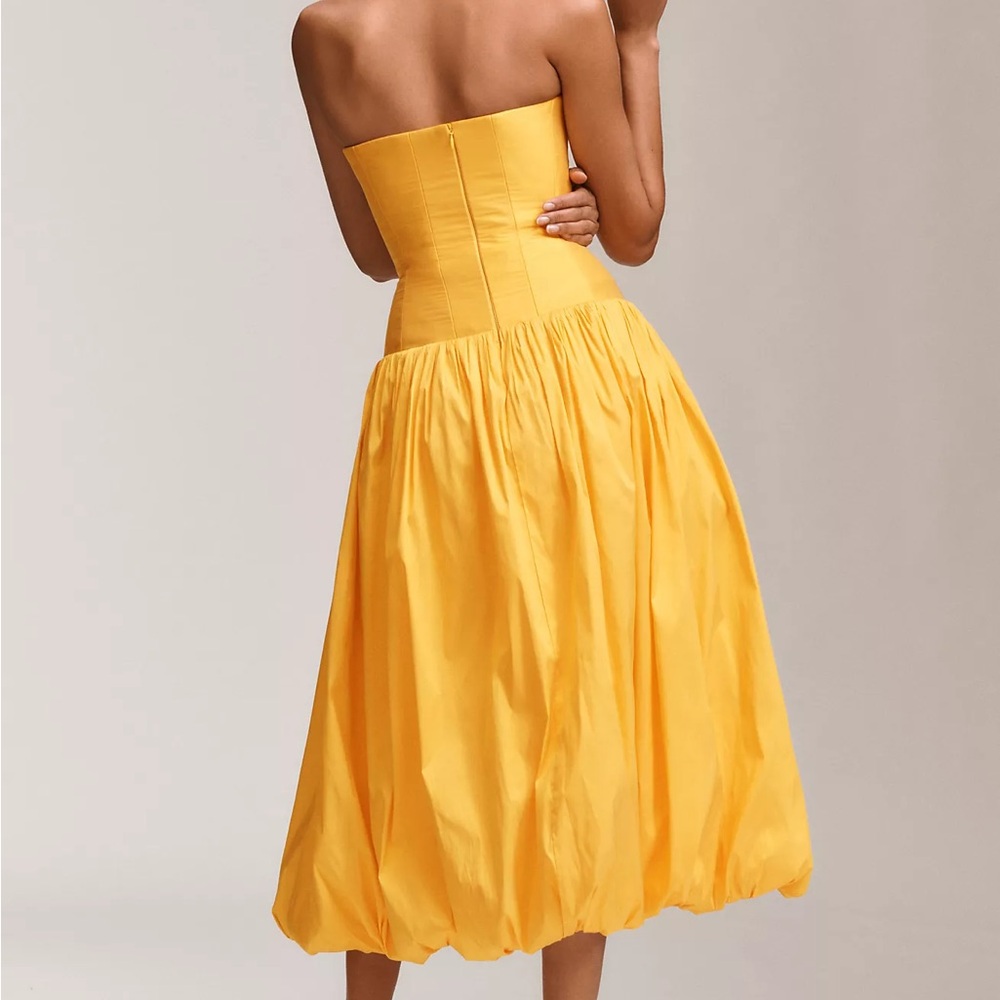 BHLDN Strapless Drop-Waist Bubble Midi Dress Size 8 - Picture 3 of 6